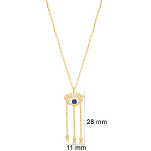 Oeil turc Design Saphir Zircon Pierre Shaker Charme Collier Turc À La Main En Gros 925 Bijoux En Argent Sterling - Product Image 2