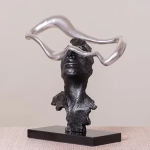 TW Métal Hypnotique (Noir/Argent) Marbre Décor À La Maison Moderne Créatif Design Attrayant Sculpture En Aluminium - Product Image 2