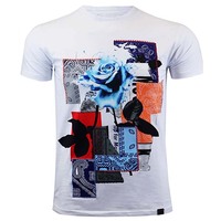 Camiseta de Manga Corta Estampada para Hombre, 100% Algodón, Tejido de Punto Transpirable y Ecológico de Estilo Vintage