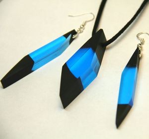 UNIQUE STRIKING WARMTH DANGLES Feuille d'or Noir Blanc Résine Coeur Forme Boucles d'oreilles Carré Rond Géométrique Bois Résine Goutte - Product Image 5