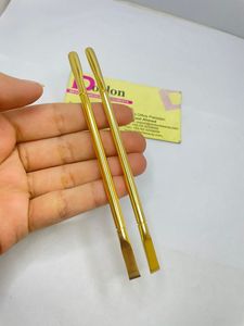 Empujador de uñas para cutículas chapado en oro de último estilo, empujador de removedor de esmalte de uñas en forma de cuchara de acero inoxidable sostenible de doble punta - Product Image 4