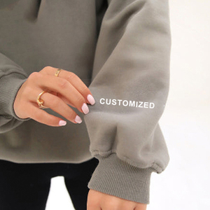 Sweat à capuche surdimensionné pour femmes, style streetwear, pull à capuche 100% coton, respirant, impression de logo personnalisée, OEM - Product Image 4