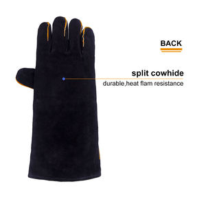 Guante de cuero mecánico de alta resistencia de nuevo diseño superior para deportes y equitación Guante de trabajo de cuero largo con gancho cómodo - Product Image 3