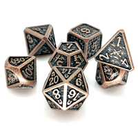2025 usine Antique placage D20 dés en métal polyédrique RPG mdn ensemble avec Dragon Wars D20 forme pas cher prix pour les jeux du mdn