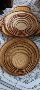 ตะกร้าไม้ไผ่ทรงกลมสำหรับตกแต่งสไตล์วินเทจถาดหวายแฮนด์เมดราคาน่าสนใจ - Product Image 6