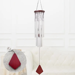 กระดิ่งลมทำจากไม้และโลหะแนวชนบทสำหรับบรรยากาศในบ้านที่หรูหราและเงียบสงบระฆังเหล็กทองเหลือง - Product Image 1