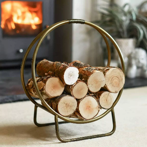 Porte-bûches de bois de chauffage décoratif classique en fer avec poignée par Amir Handicrafts pour la maison et le patio - Product Image 1