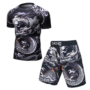 เสื้อยืดออกกำลังกาย MMA แขนยาว รุ่นใหม่ สำหรับผู้ชาย ลาย 3 มิติ สำหรับ BJJ  ชุดรัดกล้ามเนื้อ  เสื้อรัดกล้ามเนื้อ  กางเกง  เสื้อผ้าผู้ชาย - Product Image 2