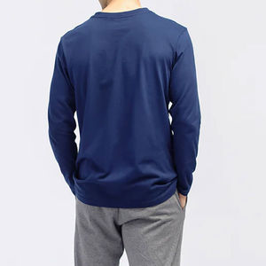 เสื้อยืดแขนยาวผู้ชาย ทรงปกติ ผ้าฝ้าย 100% ระบายอากาศได้ดี เป็นมิตรกับสิ่งแวดล้อม แห้งเร็ว สวมใส่สบาย คอกลม - Product Image 2