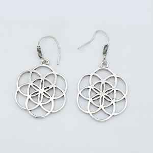 Pendientes de aro de plata de ley 2024 exclusivos más vendidos de 925 con Semilla de Mandala y Perla joyería de moda fina para mujer bodas - Product Image 1