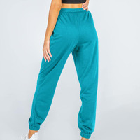 Pantalon de jogging pour femme en polyester respirant et tendance, avec cordon de serrage, pour l'hiver, couleur unie, décontracté, devant plat, lot de 2, personnalisable avec logo