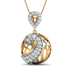 Boho Spiral Ball Zircon Brass Pendant 18k Gold Plated Hollow Cutout Geometric Wholesale Pendant For Women - Product Image 1