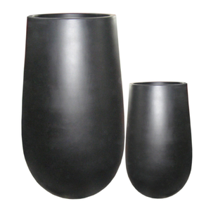 Ensemble de 2 pots de fleurs en fibre de verre de style minimaliste de taille personnalisée quantité minimale de commande bas de style ciment pour la décoration de jardin à la maison du Vietnam - Product Image 2