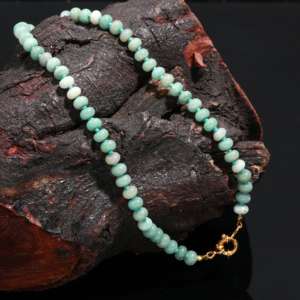 Hot Selling Amazing Amazonite Smooth Rondelle <b>Beads</b> Hand Knotted Beaded <b>Necklace</b> Amazonite Choker <b>Necklace</b> <b>Chunky</b> Gem <b>Necklace</b> - Product Image 5