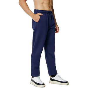 Pantalon de survêtement à fond ouvert en molleton pour homme avec poches, coupe décontractée, évacuation de l'humidité, pantalon respirant à cordon de serrage pour homme - Product Image 3