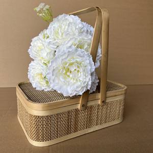 Panier de rangement polyvalent en bambou naturel 100% Produit artisanal de style fleur - Product Image 4