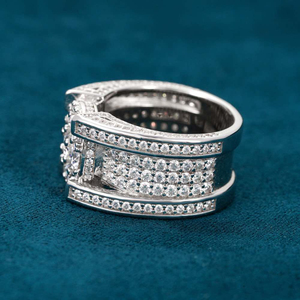 Bague en diamant éternité en argent 925 certifiée IGI avec pierre de moissanite VVS exclusive pour femmes pour les mariages et les fêtes - Product Image 5