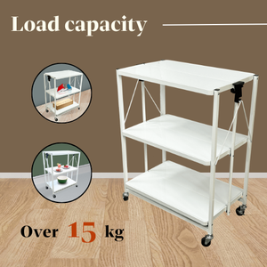 Chariot de cuisine pliable utilitaire roulant pour stockage de légumes aliments - Product Image 2