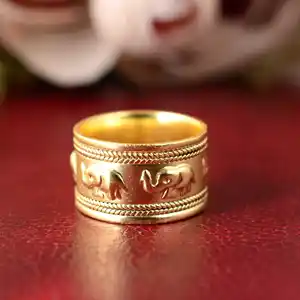 Desain kustom cincin jari Pria Wanita Perhiasan kualitas tinggi bertekstur cincin lebar cincin Chunky tidak teratur