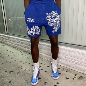 Pantalones cortos de malla de verano con logotipo personalizado, pantalones cortos de playa de felpa francesa de algodón de cintura media de secado rápido, respetuosos con el medio ambiente con estampado gráfico barato - Product Image 6