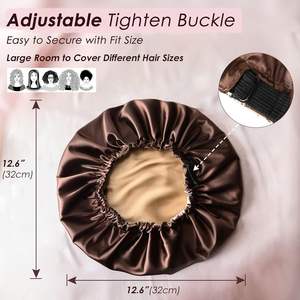 <span class=keywords><strong>Bonnet</strong></span> en <span class=keywords><strong>satin</strong></span> à double couche réglable avec logo personnalisé <span class=keywords><strong>Bonnet</strong></span> <span class=keywords><strong>de</strong></span> <span class=keywords><strong>nuit</strong></span> pour femmes <span class=keywords><strong>Bonnet</strong></span> <span class=keywords><strong>de</strong></span> <span class=keywords><strong>nuit</strong></span> pour dormir Coiffure naturelle Soins capillaires - Product Image 5