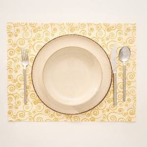 1 Piece 100% Cotton Yellow <b>Placemat</b> with Ring Pattern Decorative <b>Table</b> Mat 35x45cm Durable Elegant <b>Dining</b> <b>Table</b> Accessories - Product Image 4