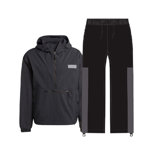 2026 Custom Men Two Piece Set Zip up Patch Work <b>Vintage</b> <b>Windbreaker</b> Sublimation Tracksuit Short Nylon Jacket Tracksuits - Product Image 2