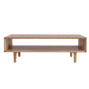Table basse de style minimaliste avec étagère, rangement pratique et naturel pour les meubles d'extérieur et la décoration intérieure - Product Image 2