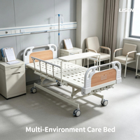 Lit médical manuel à trois fonctions SD-3M, dossier et repose-jambes réglables, hauteur réglable, équipement de soins pour patients en salle d'hôpital