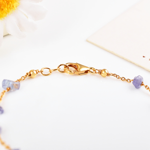 Natural <b>Gemstone</b> Jewelry Wholesale 925 Sterling Silver 2Mm Faceted Beads Tanzanite <b>Bracelet</b> Women - Product Image 2