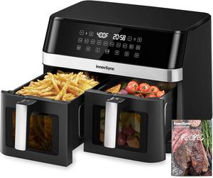 Quality 12QT Dual <b>Air</b> <b>Fryer</b> - 10-in-1, <b>2</b> <b>Baskets</b>, Touchscreen, Nonstick, Black - Product Image 2
