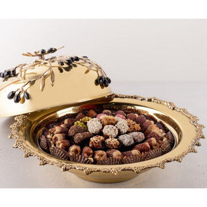 Atractivo comedor Ware Table Top Sweets Postre Holder Tazón de metal plateado martillado de alta calidad en precio al por mayor - Product Image 2