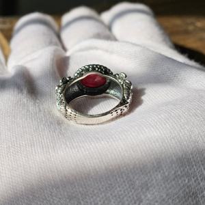 Bague en argent sterling avec fleur en rubis pour fiançailles, mariage, fête et anniversaire - Style religieux - Product Image 4