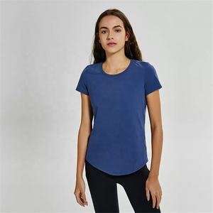 2022 mujeres algodón secado rápido gimnasio Yoga Camisetas cuello redondo manga corta al por mayor - Product Image 6
