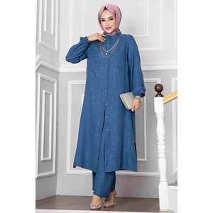 ชุดทูนิกกระดุม2ชิ้นสีคราม - Product Image 2