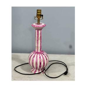 High Quality Bone Inlay Table Lamp Surai Style Without <b>Shade</b> Elegant Nightstand Lamp with Intricate Inlay Work for Bedroom Decor - Product Image 1