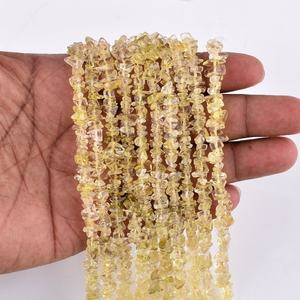 Cuarzo de limón natural, chips lisos sin cortar, cuentas de piedras preciosas hechas a mano sueltas, hebra a precio mayorista, cuentas de cuarzo, fabricación de joyas a granel - Product Image 5