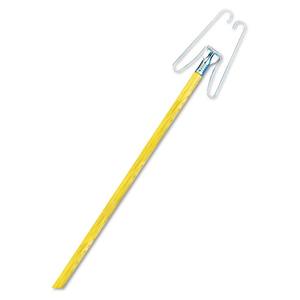 Tête de balai à serpillière naturelle Boardwalk BWK1492 0,94 po Diamètre X 48 pouces Curette à poussière en métal avec manche en bois laqué et coton - Product Image 3