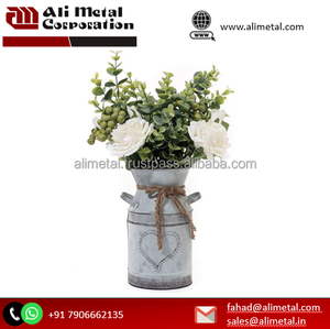 แจกันโลหะสไตล์บ้านไร่สีขาวเก๋ๆปรับแต่งได้ - Product Image 5