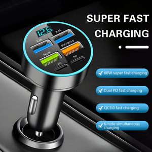 CTX Factory Direct con PD QC3.0 <span class=keywords><strong>USB</strong></span> <span class=keywords><strong>C</strong></span> Tipo <span class=keywords><strong>C</strong></span> Adaptador Venta al por mayor Teléfono Cargador de coche de carga rápida de 6 puertos - Product Image 4