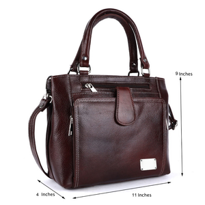 Bolso de Hombro de Cuero para Mujer, 100% Cuero Genuino, Lujoso y Elegante, con Tres Correas, Cierre, Impermeable, Color Personalizado - Product Image 2