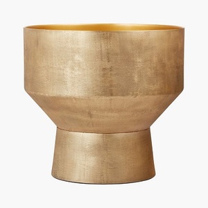 Modern Planter with Gold - Decorative Standing Flower <b>Pot</b> <b>Holder</b> Indoor Outdoor. - Product Image 2