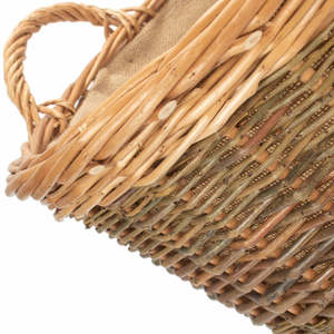 Unpeeled <b>Log</b> <b>Basket</b> with Lining Woven <b>Baskets</b> Product Category - Product Image 3