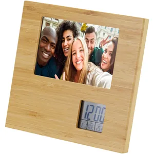นาฬิกาตั้งโต๊ะอัจฉริยะ Sasa Bamboo พร้อมกรอบรูปอเนกประสงค์ที่ยั่งยืน - Product Image 1