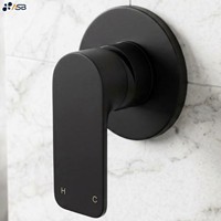 Robinet de douche mural monocommande contemporain en laiton chromé poli avec cartouche céramique simple