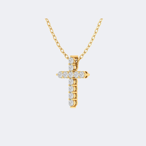 0.90CTW Round Cut Prong Set <b>Cross</b> <b>Pendant</b> <b>Necklace</b> 14k Gold Lab Grown Diamond Religious Spiritual Jewelry for Women - Product Image 3