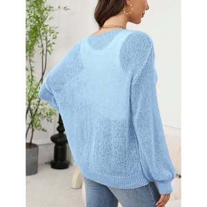 เสื้อสเวตเตอร์ไหมถักแบบลำลองสำหรับผู้หญิง พร้อมลายปักการ์ตูน - Product Image 6