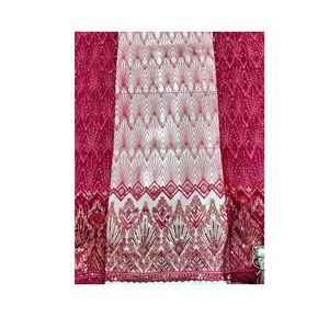 Matériaux de vêtement d'approvisionnement d'usine en gros tissu de filet de séquence de broderie du fabricant indien au prix d'exportation - Product Image 1