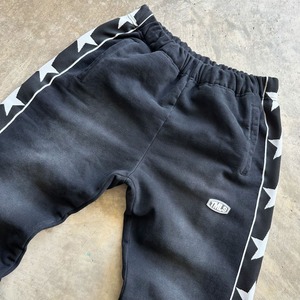 Custom 100% Cotton Fleece Acid Washed Sweatpants Stars Knit Fabric Streetwear Zipper Ankle Pants With Rubber <b>Tag</b> for Men - Product Image 6