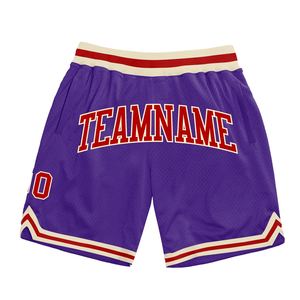 Industrie Direct Engro Sportswear Short de basket-ball personnalisé violet rouge authentique Short de basket-ball rétro - Product Image 1